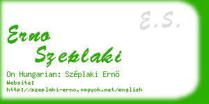 erno szeplaki business card